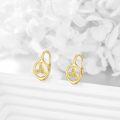 wholesale Gold 925 Sterling Silver Celtic Trinity Knot Stud Earrings with Cubic Zirconia-0-3