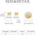 wholesale 925 Sterling Silver Bow and Pearls Stud Earrings for Women & Teen Girls-0-1