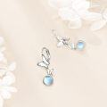 wholesale 925 Sterling Silver Butterfly Moonstone Drop Earrings  for Women-0-4