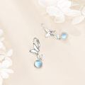 wholesale 925 Sterling Silver Butterfly Moonstone Drop Earrings  for Women-0-4
