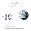 wholesale 925 Sterling Silver Lapis Lazuli Viking Celtic Cross Huggie Hoop Earrings 14mm for Women Men Gifts-0-2