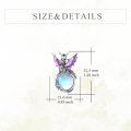wholesale 925 Sterling Silver Purple Dragon Moonstone Pendant Necklace-0-4