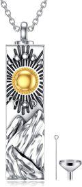 wholesale TOUPOP Urn Necklace For Ashes 925 Sterling Silver Bar Pendant Ashes Necklaces Cremation Jewelry W/funnel Filler Keepsake Memorial Jewelry Gifts For Women -0-0