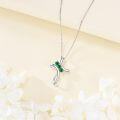 wholesale 925 Sterling Silver Emerald May Birthstone Cross Pendant Necklace-0-3