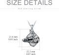 wholesale 925 Sterling Silver Wolf Head Moon Pendant Necklace s for Women and Girls-0-4