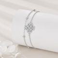 wholesale 925 Sterling Silver Celtic Knot Anklet with Shamrock and Heart Charm for Women-0-2