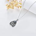 wholesale 925 Sterling Silver Teardrop Moonstone Rose Flower Pendant Necklace with Multi-Language Engraved Backplate - Gothic  for Her on Mothers Day & Christmas-0-4
