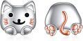 wholesale 925 Sterling Silver Cat Paw Stud Earrings - Cute Animal  for Women & Girls-0-0