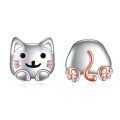 wholesale 925 Sterling Silver Cat Earrings Wholesale Pair Cute Design-0-0