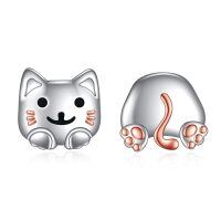 wholesale 925 Sterling Silver Cat Earrings Wholesale Pair Cute Design-cat