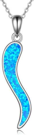 wholesale 925 Sterling Silver Opal Teardrop Pendant Necklace-0-6