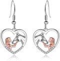 wholesale 925 Sterling Silver Heart Unicorn Girl Drop Dangle Earrings Animal s for Women-0-0