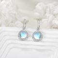 wholesale 925 Sterling Silver Round Moonstone Celtic Knot Drop Earrings For Women-0-3