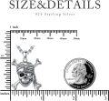 wholesale 925 Sterling Silver Pirate Skull Crossbones Pendant Necklace for Men & Women-0-2