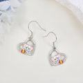 wholesale 925 Sterling Silver Elephant Dangle Earrings with Blue Opal Gifts for Women Girls Jewelry-0-3