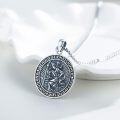wholesale 925 Sterling Silver Saint Christopher and Saint Michael Round Medal Catholic Pendant Amulet Jewelry for Men Women Boys Girls -0-1
