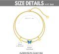 wholesale 14K Gold Chain with Blue Opal Butterfly Charm Ankle Anklets for Women and Girls (Length: Adjustable)-0-3