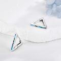 wholesale Sterling Silver Abalone Opal Triangle Huggie Hoop Earrings for Women-0-3