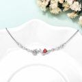 wholesale 925 Sterling Silver Rose Flower Birthstone Bolo Bracelet for Women-0-3