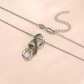 wholesale  925 Sterling Silver White Gold Plated Heart Birthstone Necklace with Infinity Symbol for Women, Hypoallergenic Romantic Jewelry Gift-0-1