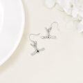 wholesale 925 Sterling Silver Crossed Hockey Sticks Dangle Earrings Sports Gift for Women-0-2