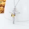 wholesale 925 Sterling Silver Butterfly Cross Keepsake Pendant Urn Necklace with Funnel Set-0-14