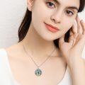 wholesale Sterling Silver Crystal Abalone Shell Animal Pendant Tree of Life Necklace-0-1