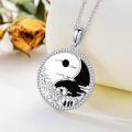 wholesale 925 Sterling Silver Yin Yang Mountain Pendant Necklace for Nature Lovers and Hikers-0-4