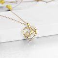 wholesale 14K Gold & Cubic Zirconia Horse Heart Pendant Necklace for Women, Elegant Gift-0-4