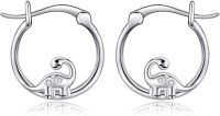 wholesale 925 Sterling Silver Cute Dinosaur Hoop Earrings for Women -Dinosaur