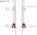 wholesale 925 Sterling Silver Ladybug Daisy Drop Earrings Novelty  for Women-0-4