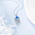 wholesale 925 Sterling Silver Jellyfish Opal Pendant Necklace Blue Fire Gemstone Chain Gifts for Her-0-1