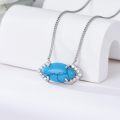 wholesale Sterling Silver Turquoise Pendant Necklace, Lucky Stone for Honor Beauty Harvest, Dainty Gift for Party Wedding Birthday-0-1