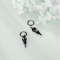 wholesale 925 Sterling Silver Raven Skull Drop Dangle Earrings Norse Viking s for Men Women-0-2