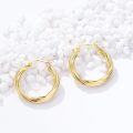 wholesale 14K Gold Twisted Hoops - Elegant and Durable Jewelry Accessory (12mm)-0-1