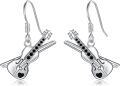 wholesale 925 Sterling Silver Violin Dangle Earrings Gift for Librarians and Music Lovers-0-0