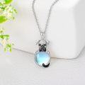 wholesale 925 Sterling Silver Moonstone Boxer Dog Pendant Necklace for Women - Memorial s-0-1