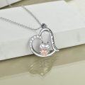wholesale 925 Sterling Silver Heart Love You Forever Frog Pendant Necklace for Women and Girls-0-3