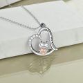wholesale 925 Sterling Silver Heart Love You Forever Frog Pendant Necklace for Women and Girls-0-3