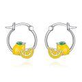 wholesale 925 Sterling Silver Lemon Hoop Earrings-0-0