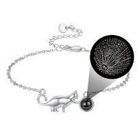 wholesale 925 Sterling Silver Cat 100 Languages I Love You Projection Bracelet-I Love You in 100 Languages