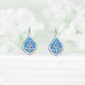 wholesale 925 Sterling Silver Blue Fire Opal Celtic Trinity Knot Leverback Earrings Triquetra Tree of Life s for Women Girls-0-3