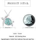 wholesale 925 Sterling Silver Natural Turquoise Sea Turtle Pendant Necklace for Women Ocean Lovers s-0-5