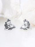 wholesale 925 Sterling Silver Triquetra Knot Stud Earrings Celtic  for Her-0-3
