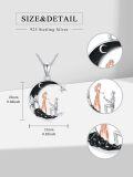 wholesale 925 Sterling Silver Black Onyx Star and Mountain Landscape Proposal Scene Pendant Necklace for Women-0-1
