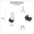wholesale 925 Sterling Silver Black Rugby Football Clip Earrings Platinum Plated For Women-0-4