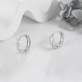 wholesale 925 Sterling Silver Twist Design Cubic Zirconia Huggie Hoop Earrings for Women Girls -0-3