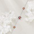 wholesale 925 Sterling Silver Ladybug & Flower Charm Anklet for Women - Adjustable Beach Foot Chain s-0-2