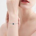 wholesale 925 Sterling Silver Opal Circle Chain Link Bracelet-0-11