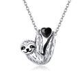 wholesale 925 Sterling Silver Sloth Pendant Necklace Wholesale Hanging On Chain-0-6